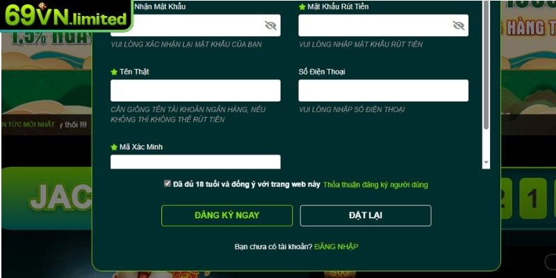 Đăng Ký 69VN – Mở Khóa Thế Giới Giải Trí Chỉ Trong Vài Giây 1 Điều kiện cần đáp ứng khi người chơi đăng ký 69VN