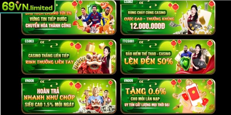 Khuyến Mãi 69VN – Săn Thưởng Cực Khủng Nhận Ưu Đãi Mỗi Ngày 2 Hoàn trả cực nhanh lên đến 1,5% mỗi ngày